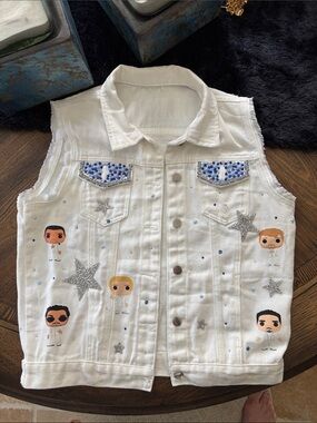 Custom Backstreet Boys Jean Jacket Vest Size S/M